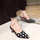 Polka Dot Chunky-heel Mules