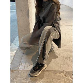 Paneled Sweatpants Black & Gray - One Size