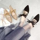 Pointed Toe High Heel Tie Knot Sandals