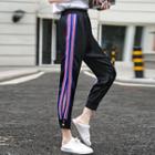 Ribbon Trim Cropped Sweatpants