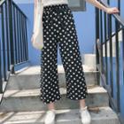 Dotted Wide-leg Cropped Pants
