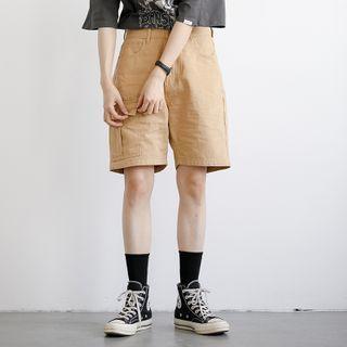 Plain Straight-leg Cargo Shorts