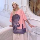 Cartoon Printing Short-sleeve Round Neck T-shirt