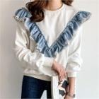 Crochet Frill-trim Boxy Sweatshirt