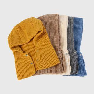 Plain Hooded Knit Scarf