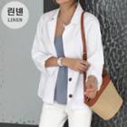 Linen Blend Boxy-fit Short Blazer