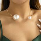 Polished Alloy / Faux Pearl Necklace (various Designs)