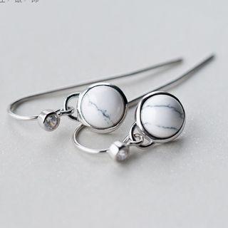 925 Sterling Silver Marble Earrings