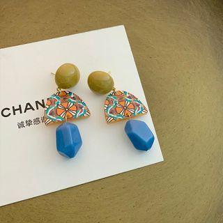 Resin Alloy Dangle Earring 1 Pair - Blue - One Size