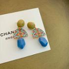 Resin Alloy Dangle Earring 1 Pair - Blue - One Size