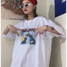Couple Matching Dinosaur Print Short-sleeve T-shirt