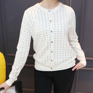 Round-neck Studded Cardigan