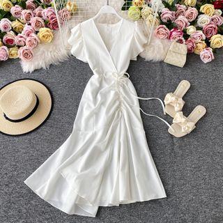 V-neck Slim Cut Maxi Mermaid Dress