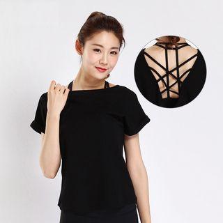 Short-sleeve Cross Back Sport T-shirt