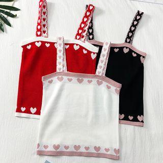 Heart-print Knit Camisole