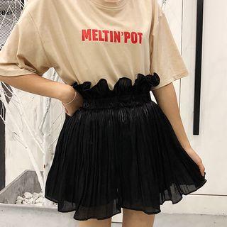 Ruffle Trim High Waist Mini Skirt