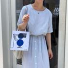 Button Front Striped Dress