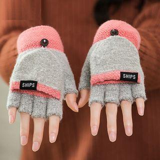 Color Panel Fingerless Gloves