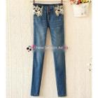 Lace-panel Skinny Jeans