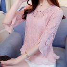 Round-neck Lace Long-sleeve Top