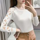 Cross Long-sleeve Knit Top
