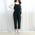 Petite Size Set: U-neck Sleeveless Jumpsuit + T-shirt