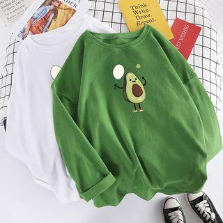 Avocado Embroidered Long-sleeve T-shirt