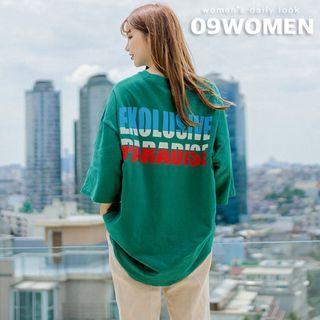 Over-fit Letter Print T-shirt