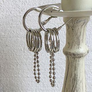 Alloy Interlocking Hoop Dangle Earring Silver - One Size