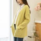 Open-front Loose-fit Ribbed Cardigan