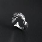 925 Sterling Silver Fish Open Ring J367 - One Size
