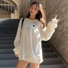 Embroidered Heart-shaped Sweatshirt