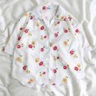 Floral Print Short-sleeve Shirt White - One Size