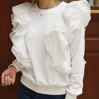 Ruffle-trim Pullover
