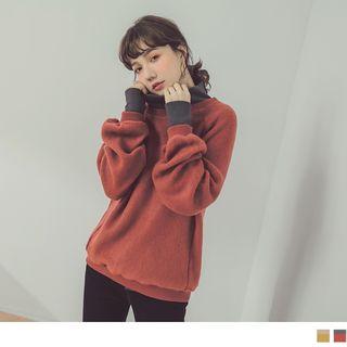 Loose-fit Fleece Mock Two Piece Top