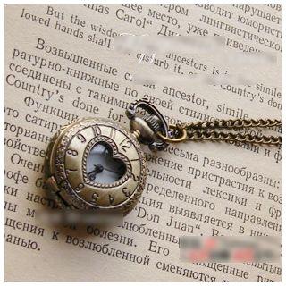 Cutout Heart Watch Necklace