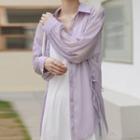 Slit Tie-strap Shirt