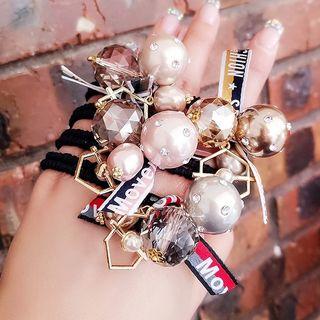 Rhinestone Lettering Strap Hair Tie (various Designs)