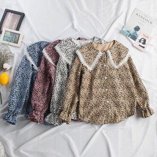 Bell-sleeve Leopard Print Blouse