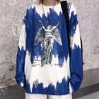 Angel Print Pullover Blue - One Size