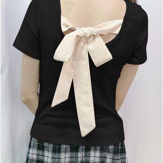 Bow-back Short-sleeve T-shirt