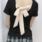 Bow-back Short-sleeve T-shirt