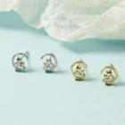 Rhinestone Cat & Moon Earring