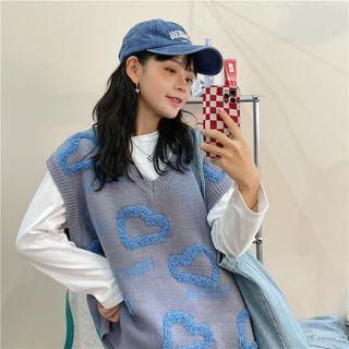 Fleece Trim Sweater Vest