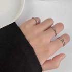 Set Of 3: Alloy Ring (various Designs) Set Of 3 - 02 - J0063 - Silver & Green - One Size