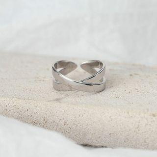 Cross Open Ring Silver - Size No. 12