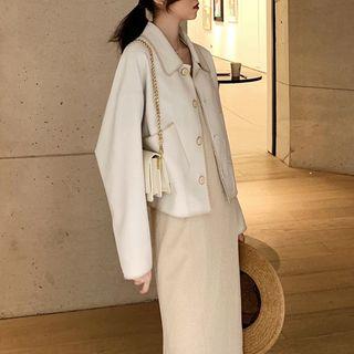 Plain Single-breasted Jacket