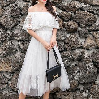 Eyelet Lace Off-shoulder Dress