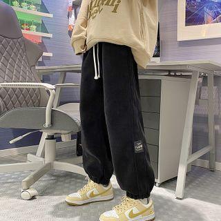 Lettering Patch Chenille Sweatpants