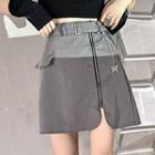 Set: Zip-up Mini Skirt + Chain